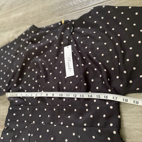 NWT Closet London Polka Dot Kimono Sleeve Midi Dress - Picture 4 of 7